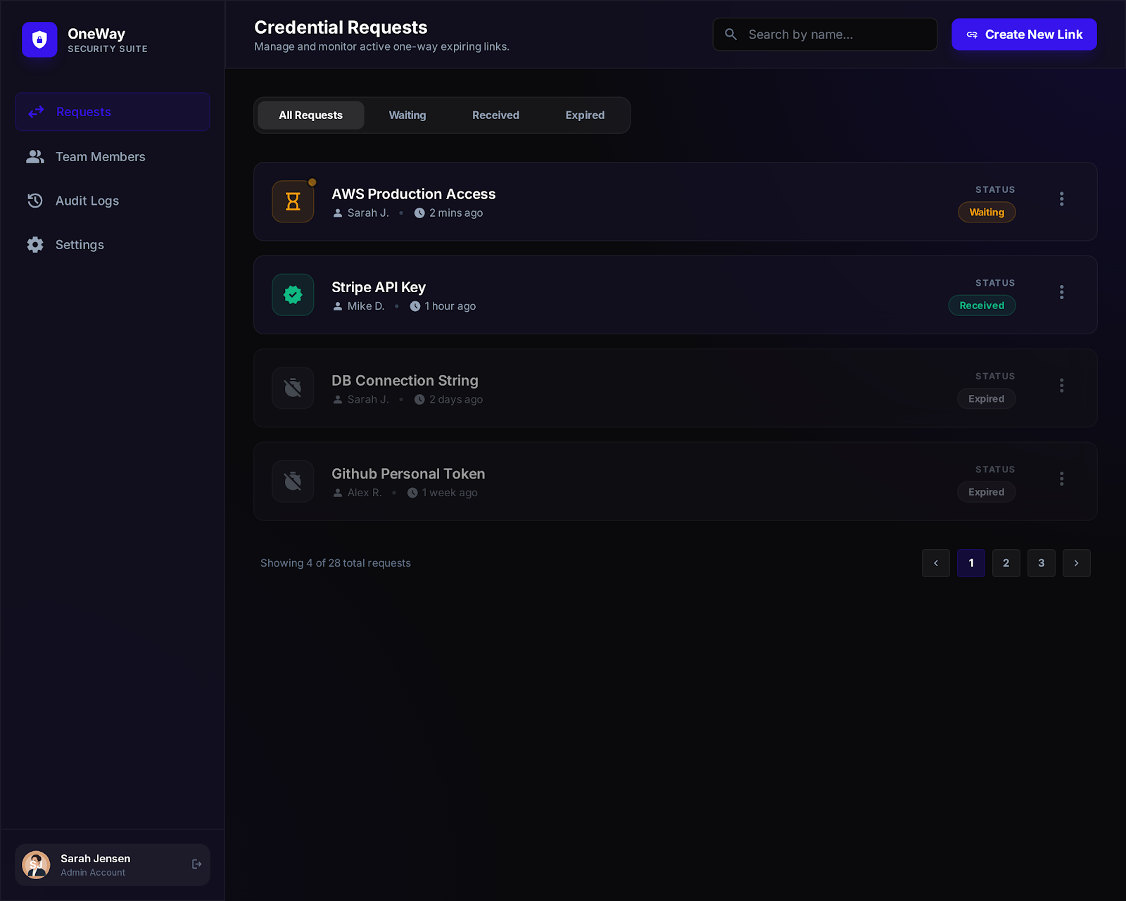OneWay app screenshot